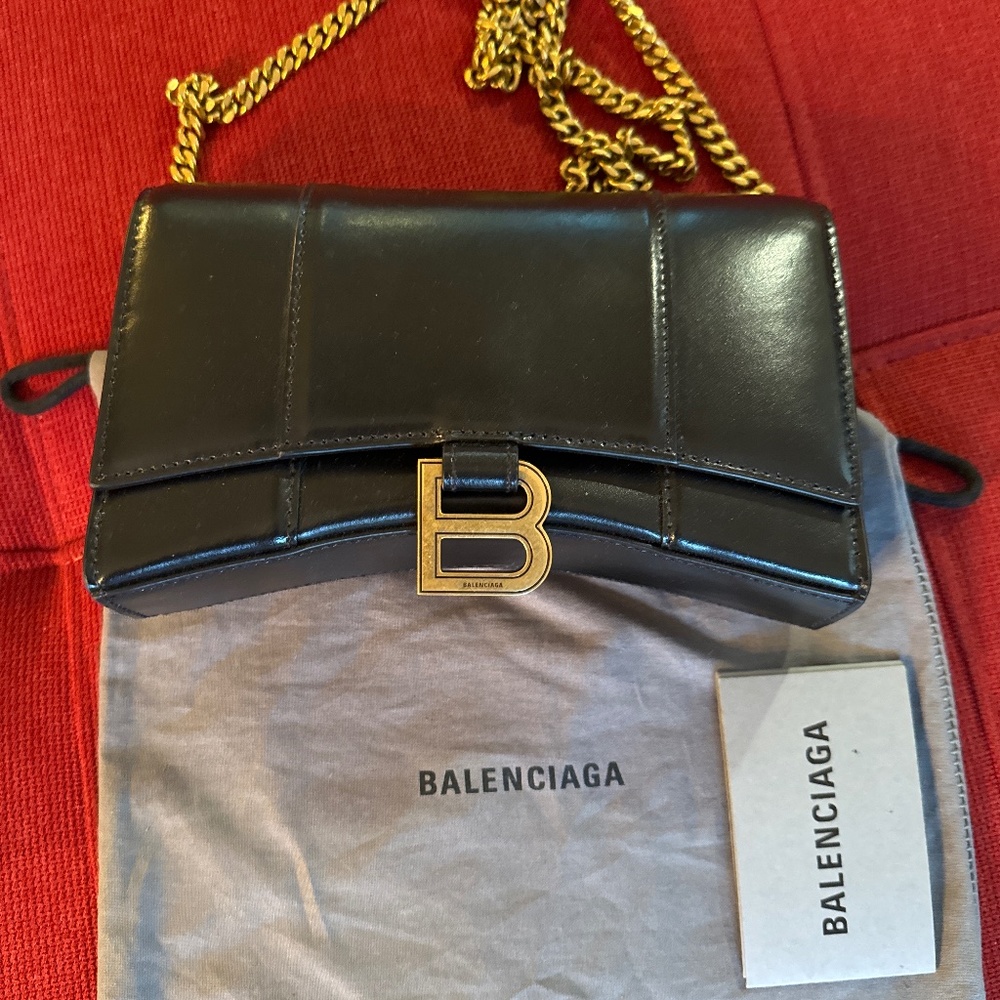 Balenciaga Crossbody Hourglass Mini Chain Wallet (Authentic)